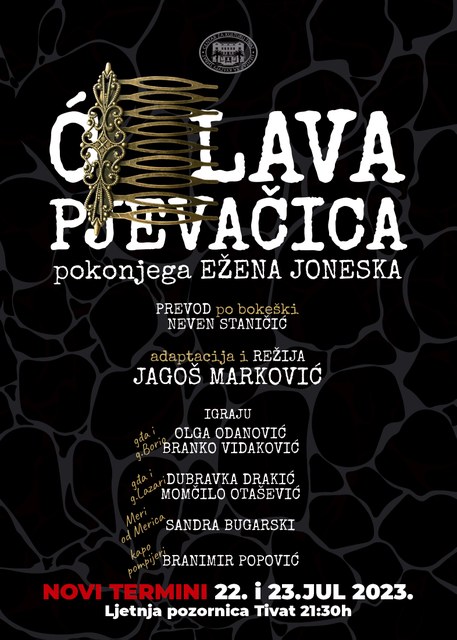 Poster predstave Ćelava pjevačica, CZK Tivat